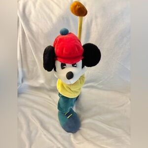 Vintage Mickey Mouse Golfer Plush 1990s Standing Retro Disney Collectible